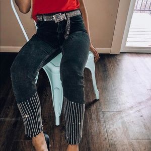 black silver rhinestone denim!